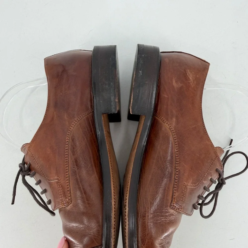 J. Murphy Johnston & Murphy Cap Toe Derby Mens 9.5‎ Brown Leather Classic Office